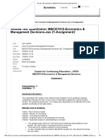 Review Test Submission - MBCE701D-Economics & Management - Assignment 2 Answer