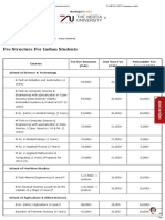 Fee Structure For Indian Students: Menu