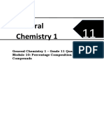 General Chemistry 1: General Chemistry 1 - Grade 11 Quarter 1 - Module 10: Percentage Composition of Compounds