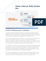 Nominal, Ordinal, Interval, Ratio Scales With Examples: Levels of Measurement in Statistics