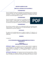 Decreto Numero 02-2003 Ley de Organizaciones No Gubernamentales para El Desarrollo