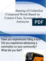 ENGLISH 5, Inferring Meaning of Unfamiliar Compound Words Based On Context Clues, Synonyms and Antonyms. Q1, W1, D2 BY SIR. REI MARASIGAN