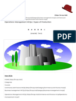 Operations Management MCQs - Types of Production - MCQs Club