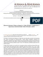 Dilemma Between Filing An Appeal vs. Order 39 Rule 4 Application in Injunctions Granted Under Order 39 Rules 1 and 2