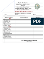 Attendance On Modules' Distribution: Marayag National High School