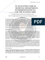 A STUDY ON WAITING TIME IN VARIOUS HOSPITAL DEPARTMENTS AND RECOMMENDATIONS TO DECREASE THE WAITING TIME Ijariie6859