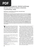 Analysis of Temporary Skeletal Anchorage Devices Used For En-Masse Retraction: A Preliminary Study