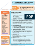 IELTS Speaking Task Sheets: Week 13: Business