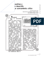 Políticas Educativas y El Modelo de Desarrollo Dominante: Un Acercamiento Crítico