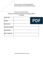 Project Proposal Under Advanced Manufacturing Technology (AMT) Program