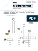 Ficha de Crucigrama para Primero de Primaria