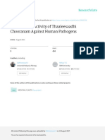 Antibacterial Activity of Thaaleesaadhi Chooranam Against Human Pathogens