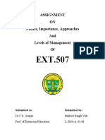 Assignment ON Nature, Importance, Approaches and Levels of Management of