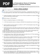 E3-282 Basics of Semiconductor Devices & Technology Assignment 1: Quantum Mechanics