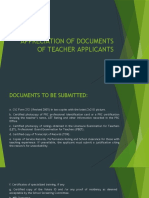 Appreciation of Documents of Teacher Applicants