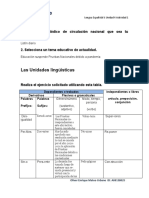 Tabla para Completar Las Unidades Lingüísticas