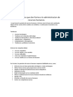 Las Tendencias Que Dan Forma A La Administracion de Recursos Humanos