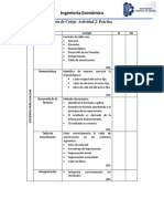 Lista de Cotejo. Actividad 2. Práctica