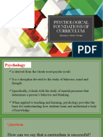 Psychological Foundations of Curriculum