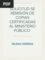 Solicitud de Remisión de Copias Al Ministerio Público