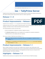 Release Notes - Tallyprime Server: Release 1.1.3 Product Improvements - Release 1.1.1