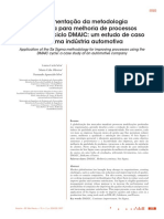 Redalyc - Implementação Da Metodologia Seis Sigma para Melhoria de Processos Utilizando o Ciclo DMAIC - Um Estudo de Caso em Uma Indústria Automotiva