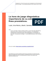 Luzzi, Ana María y Bardi, Daniela (2005) - La Hora de Juego Diagnóstica Importancia de Su Estudio A Los Fines Pronósticos