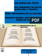 1.2. PPT - Importancia y Caracteríticas de La Lectura