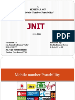 A Seminar On " Mobile Number Portability"