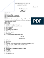 FIRST TERM EXAM 2021-22 Accountancy XII Marking Scheme