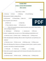 Class-Test: Chapter-11 Marketing Management MCQ (1 Mark) M.M. 20