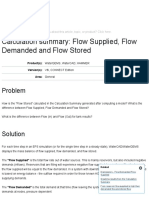 Calculation Summary: Flow Supplied, Flow Demanded and Flow Stored