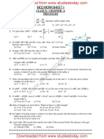 CBSE Class 10 Triangles MCQs Set A