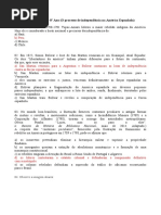 QUIZ - HISTÓRIA - 8º Ano - Processo de Independência Na América Espanhola