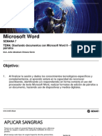 SEMANA 7 - Diseñando Documentos Con Microsoft Word II - Formato de Párrafos