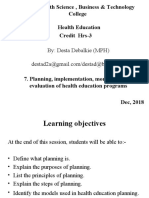 Planning, Implementation, Monitoring & Evaluation of HE Programs