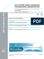 Comparison of Traffic Impact Assessment (TIA) and Transportation Assessment (TA)