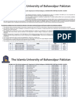 2nd Merit List BS Artificial Intelligence E Department of Artificial Intelligence BAHAWALPUR BWP Merit Fall 2021 Fall 2021