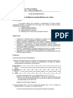 LISTA EXERCÍCIOS - Equilíbrio Líquido-Vapor em Sistemas Binários