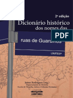 Dicionário Histórico Dos Nomes Das Ruas de Guarulhos SP