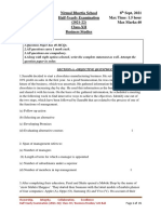 Nirmal Bhartia School Half-Yearly Examination (2021-22) Class-XII Business Studies 8 Sept, 2021 Max Time: 1.5 Hour Max Marks:40