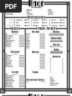 Mage The Awakening - Character Sheet 4 Pages