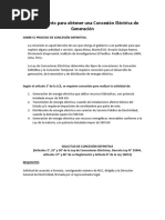 Procedimiento para Obtener Una Concesión Eléctrica de Generación