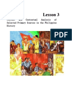 Lesson 3: Content and Contextual Analysis of Selected Primary Sources in The Philippine History