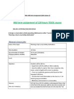 Mid Term Assignment of 120 Hours TESOL Course: Muneesa's Lesson Plan