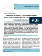 An Analysis of Teachers' Questioning Strategies: Full Length Research Paper