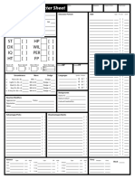 Gurps Character Sheet: ST DX IQ HT HP WIL PER FP