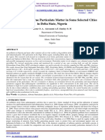 Evaluation of Airborne Particulate Matter in Some Selected Cities in Delta State, Nigeria