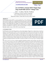 Design and Analysis of 2N4416 N Channel JFET Single Stage Amplifier For Large Bandwidth and Low Voltage Gain