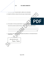 O Level Chemistry 5070 Polymer Chemistry Worksheet 1